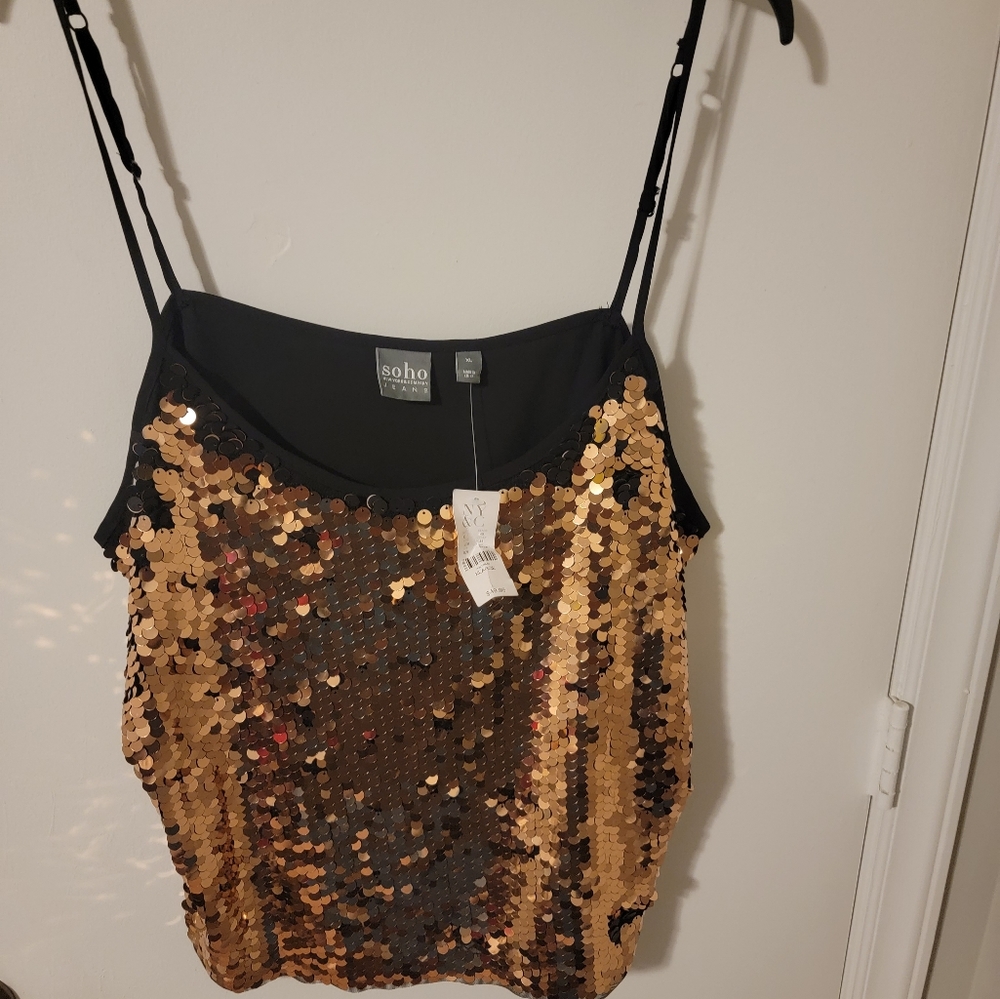 Gold and blank sequin shirt.  NY&CO Size XL